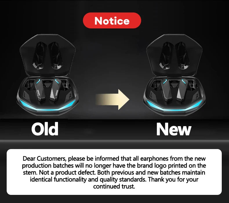 Fone de ouvido original Lenovo GM2 Pro