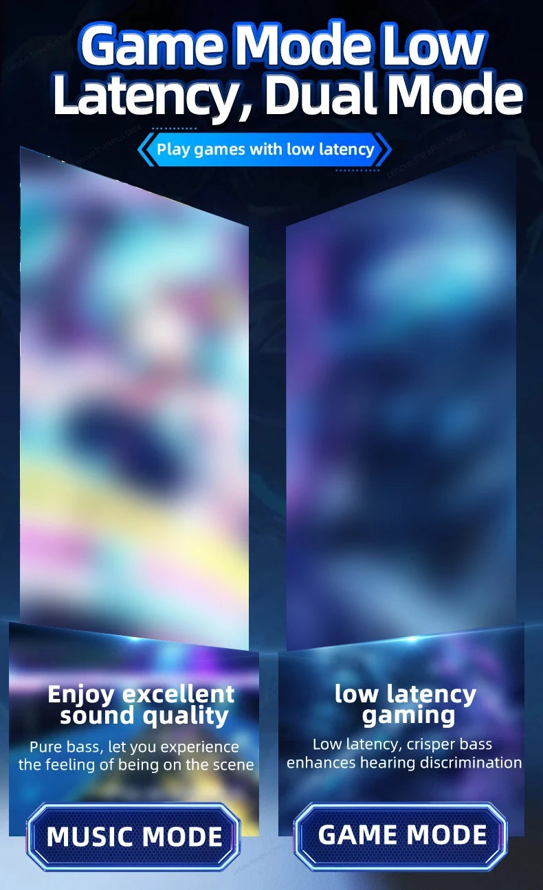 Fone de ouvido original Lenovo GM2 Pro